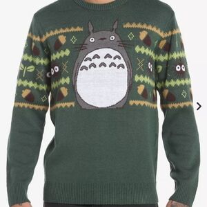 Green Totoro Knit Pattern Sweater Small Medium Hot Topic Unisex